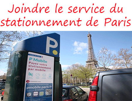 Canaux de communication avec le service du stationnement de Paris