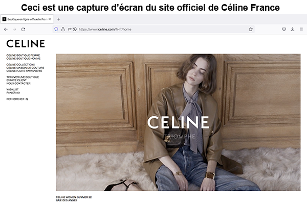Site internet de Céline France