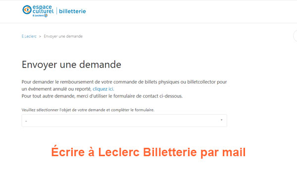 Contacter Leclerc Billetterie par mail